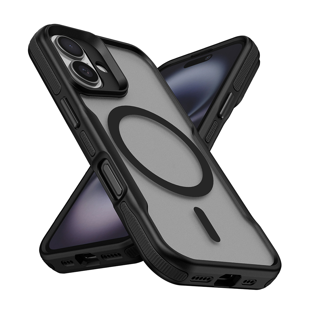 Apple iPhone 16 Kılıf M-safe Şarj Özellikli Renkli Kenar Airbag Şeritli Lamer Kapak