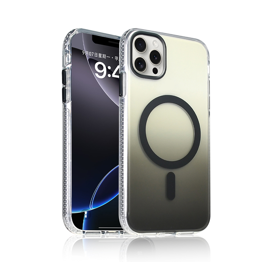 Apple iPhone 14 Pro Max Kılıf M-safe Şarj Özellikli Transparan Renk Geçişli Toros Kapak