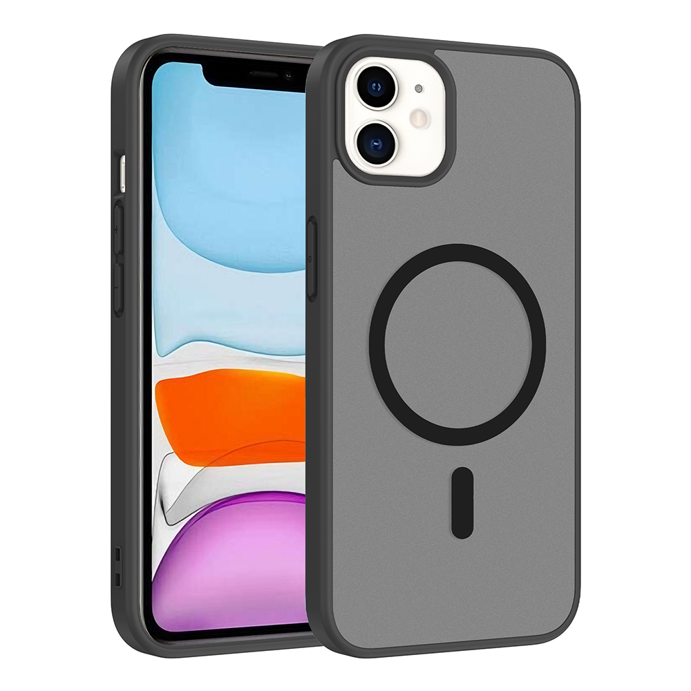 Apple iPhone 11 Kılıf M-safe Şarj Özellikli Babet Kapak - Siyah