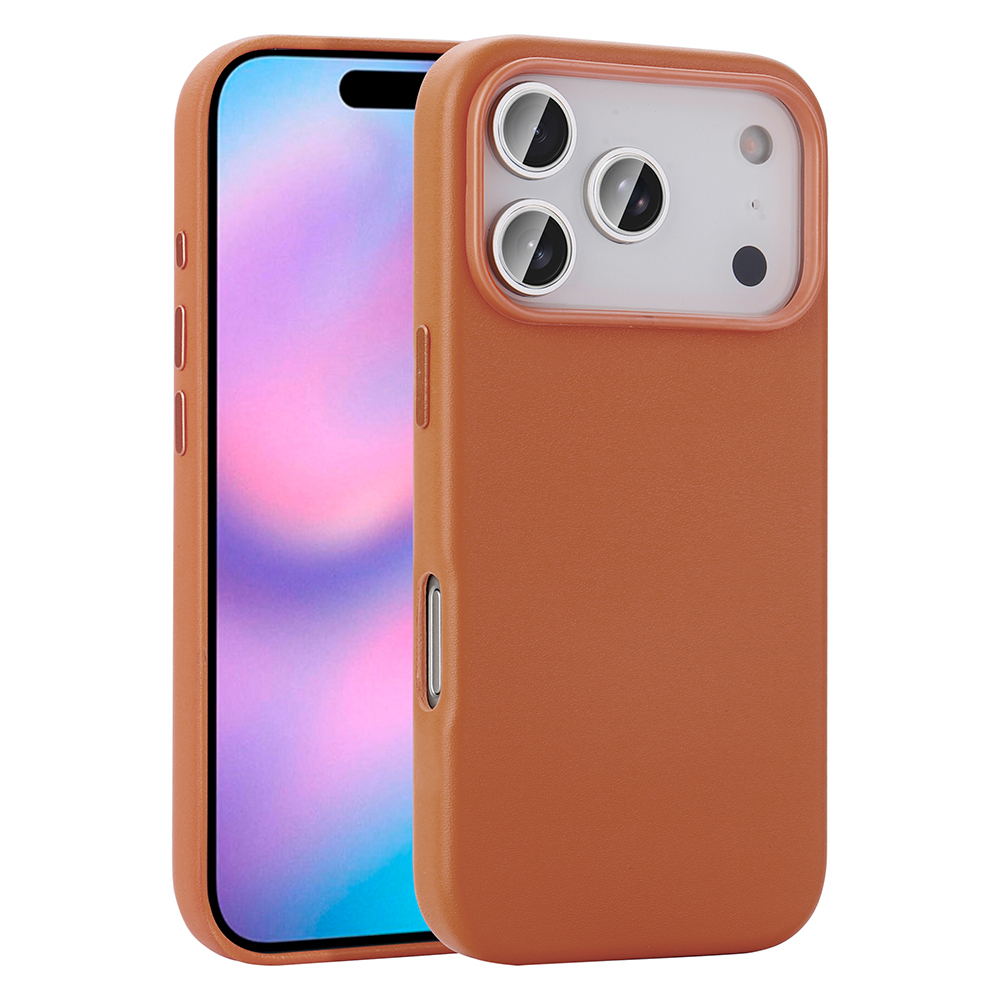Apple iPhone 17 Pro Kılıf M-safe Şarj Özellikli PU Deri Görünümlü Kupra Kapak