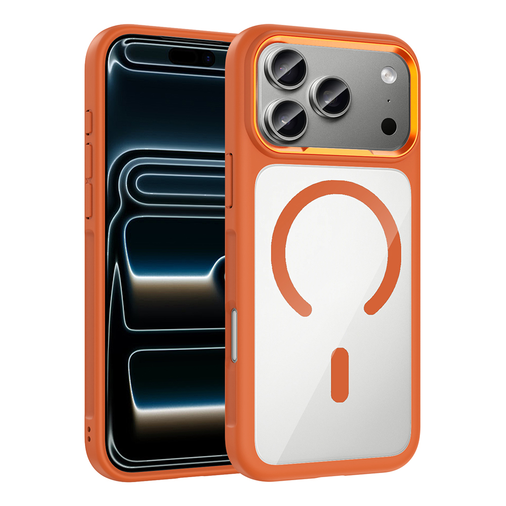 Apple iPhone 17 Pro Kılıf M-Safe Şarj Özellikli Metal Kamera Çerçeveli  Tiko Kapak