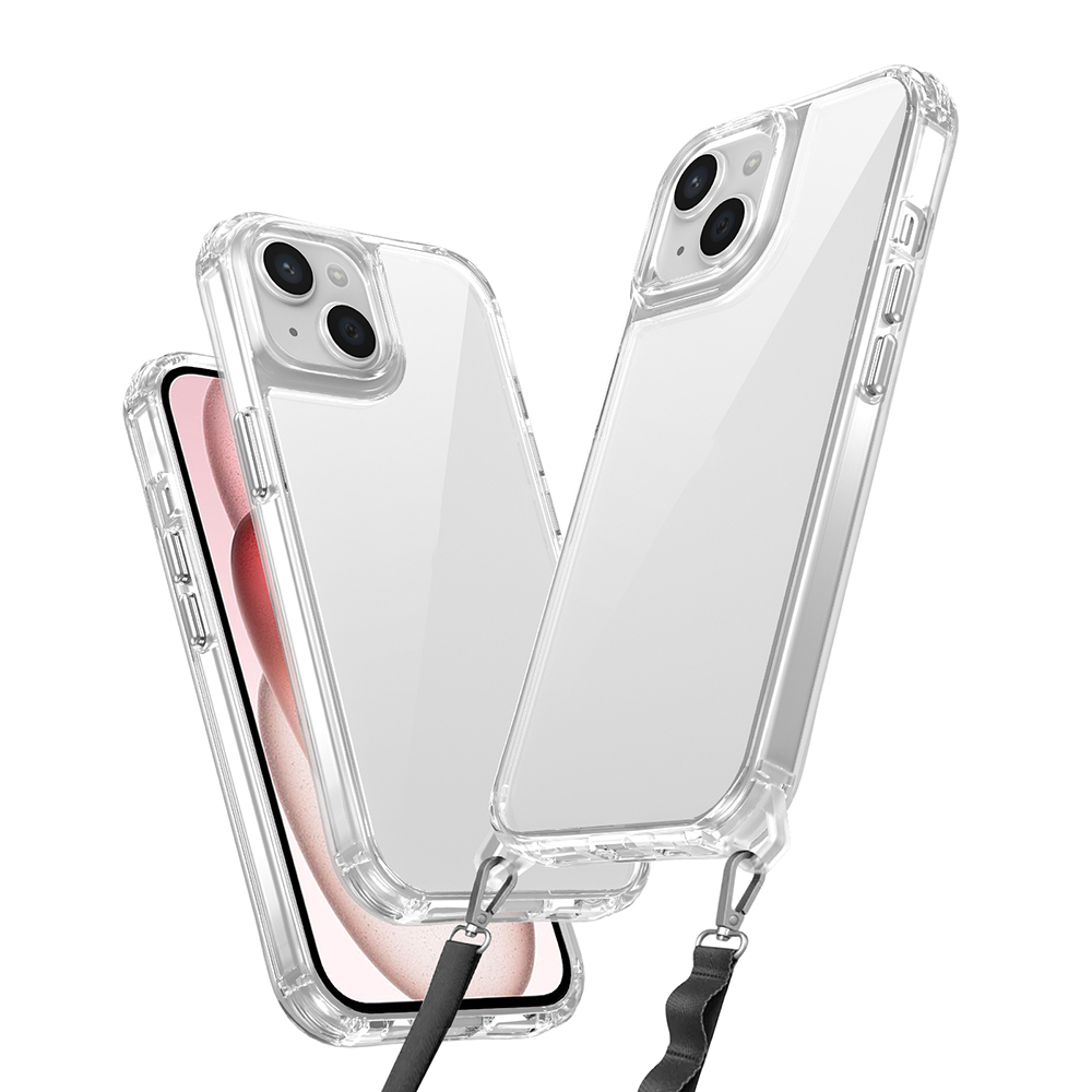 Apple iPhone 15 Kılıf Airbagli Takılabilir Askı Aparatlı Snap Silikon Kapak