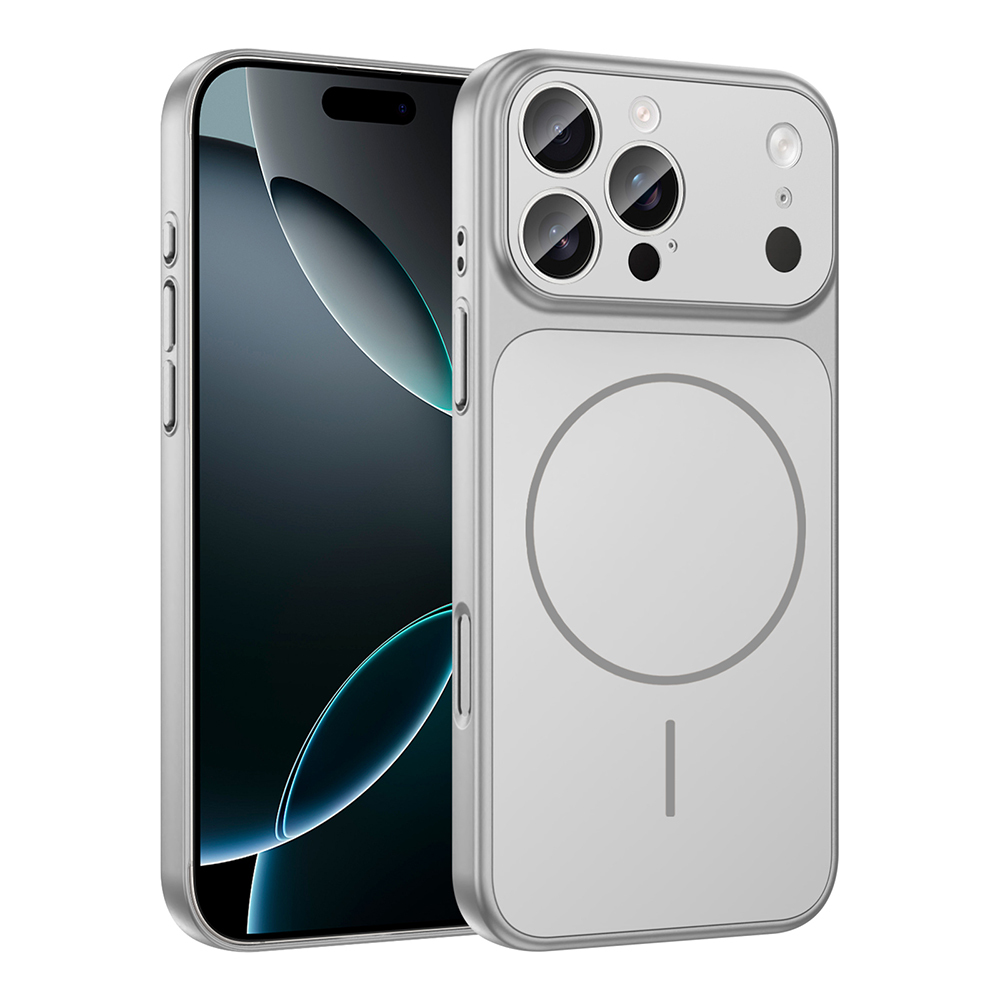 Apple iPhone 14 Pro Kılıf M-Safe Şarj Özellikli Kamera Korumalı Formen Kapak - Gümüş