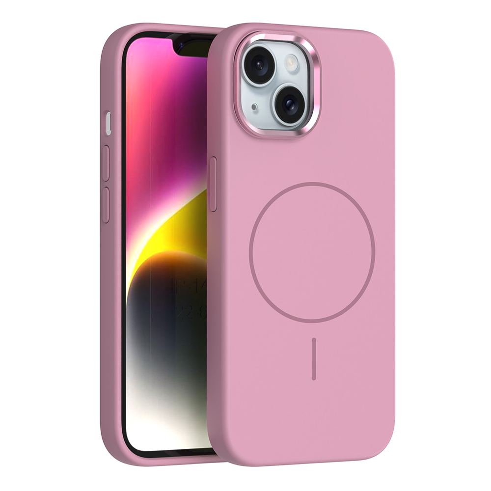 Apple iPhone 13 Kılıf M-Safe Şarj Özellikli Metal Kamera Çerçeveli  Edi Silikon Kapak