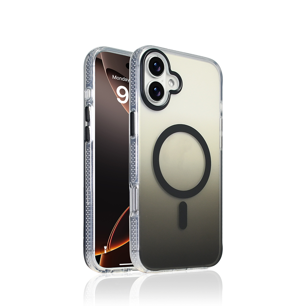 Apple iPhone 16 Kılıf M-safe Şarj Özellikli Transparan Renk Geçişli Toros Kapak