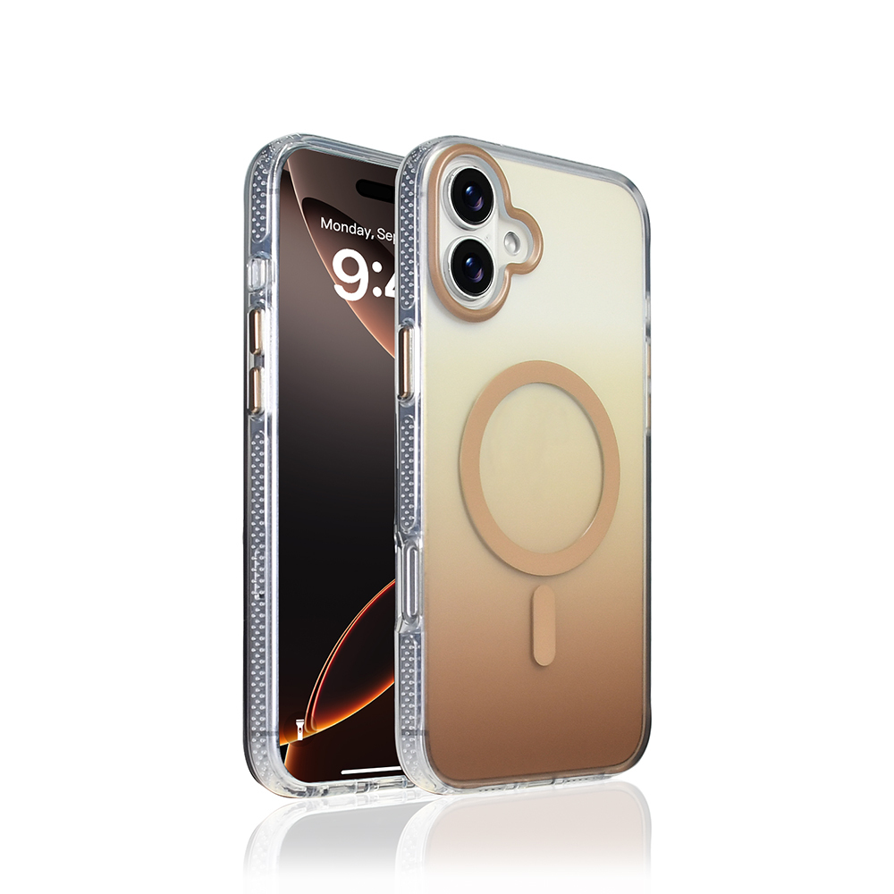 Apple iPhone 16 Plus Kılıf M-safe Şarj Özellikli Transparan Renk Geçişli Toros Kapak