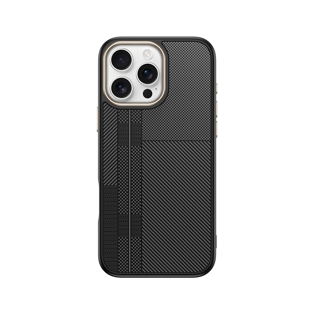 Apple iPhone 16 Pro Max Kılıf M-safe Şarj Özellikli Karbon Fiber Görünümlü Antina Kapak