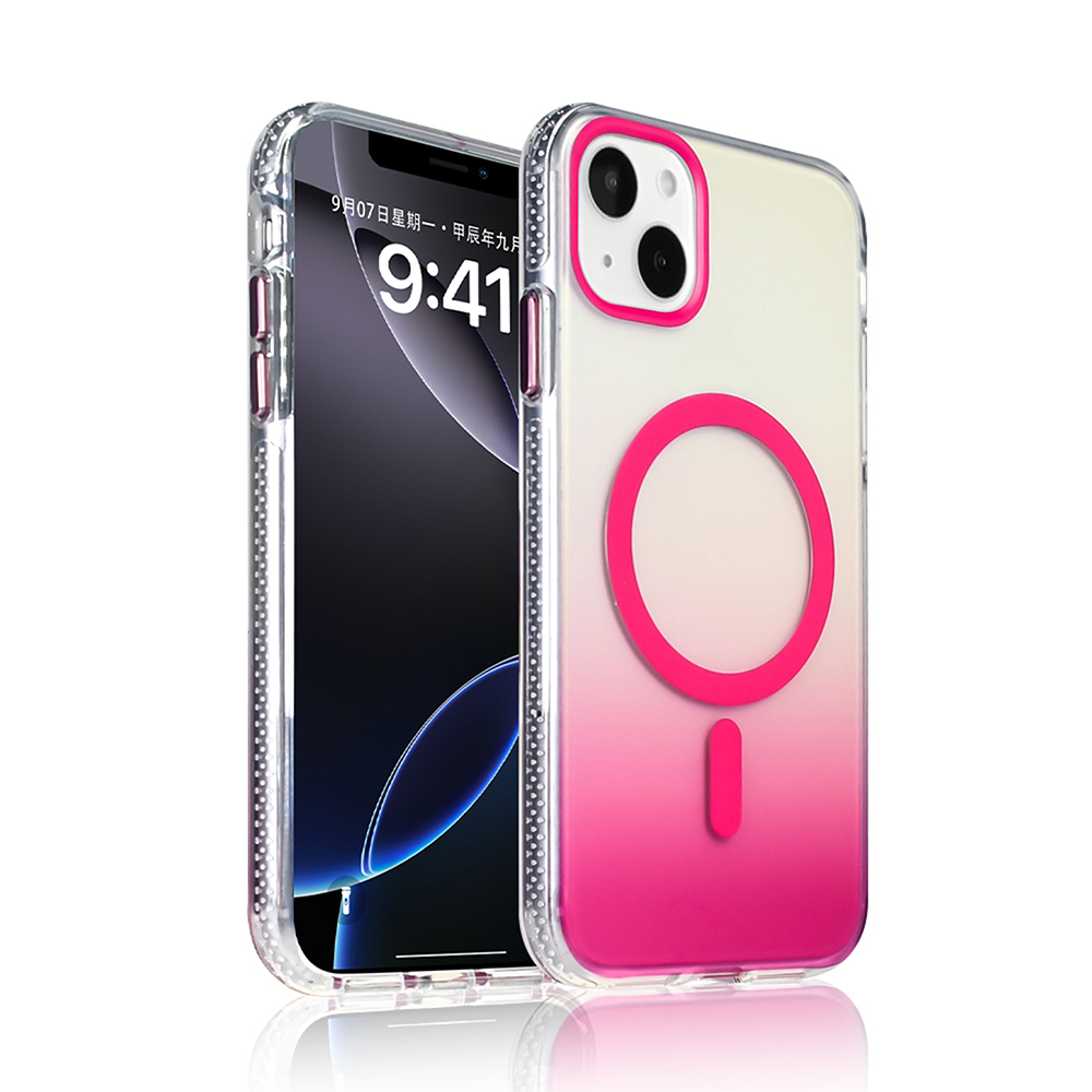 Apple iPhone 15 Kılıf M-safe Şarj Özellikli Transparan Renk Geçişli Toros Kapak