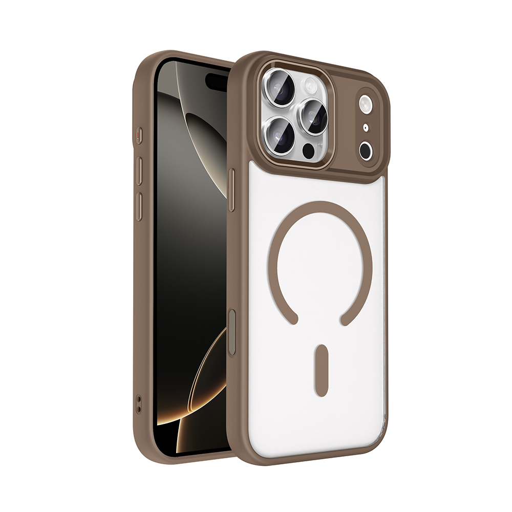 Apple iPhone 17 Pro Kılıf Wireless Şarj Özellikli  Krom M-safe Silikon Kapak