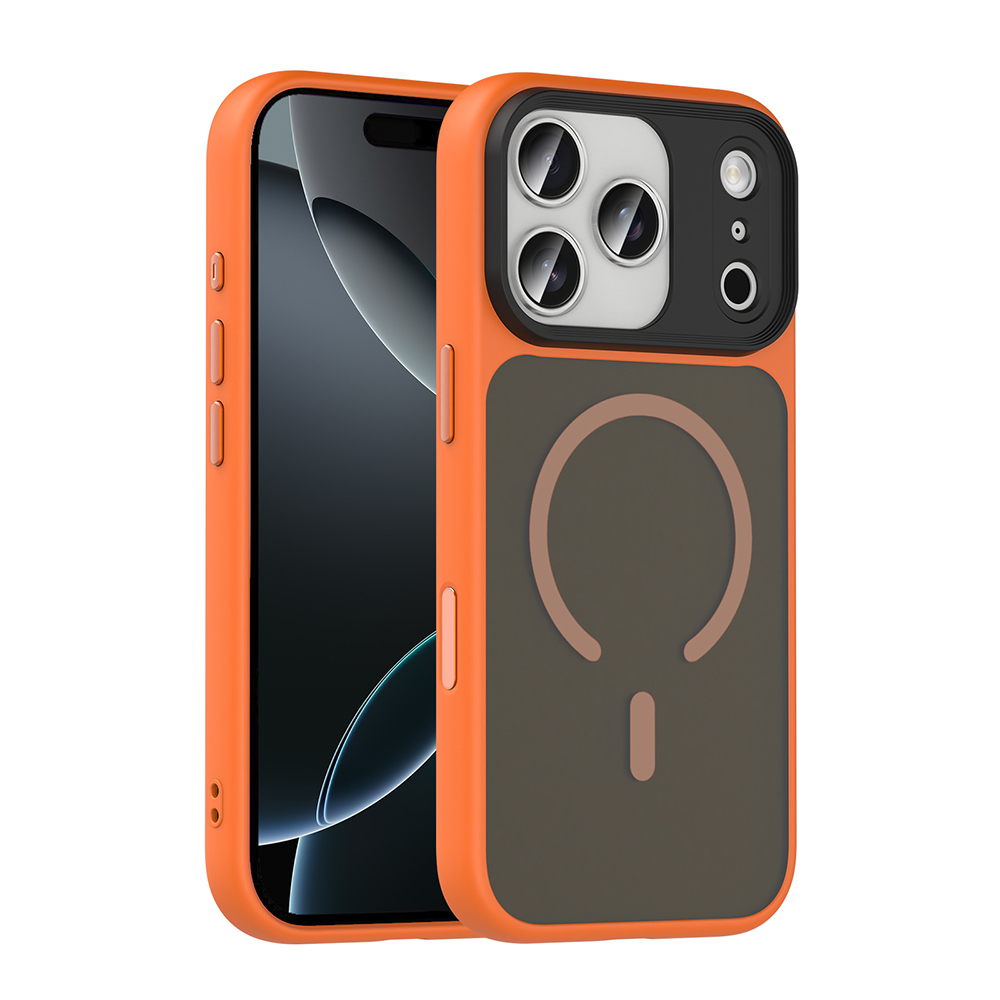 Apple iPhone 17 Pro Max Kılıf Mat Arka Yüzey Wireless Şarj Özellikli Flet M-safe Kapak