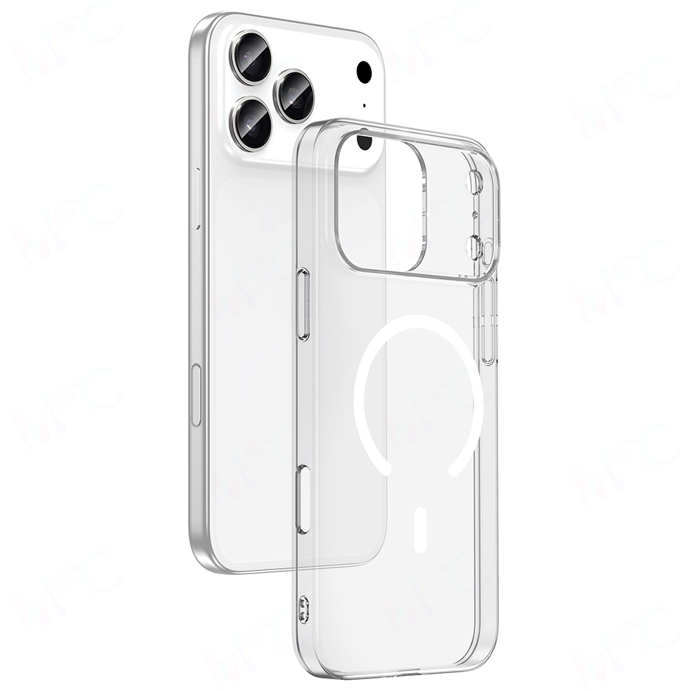 Apple iPhone 17 Pro Max Kılıf M-safe Şarj Özellikli Şeffaf Kamera Çerçeveli Porto Kapak