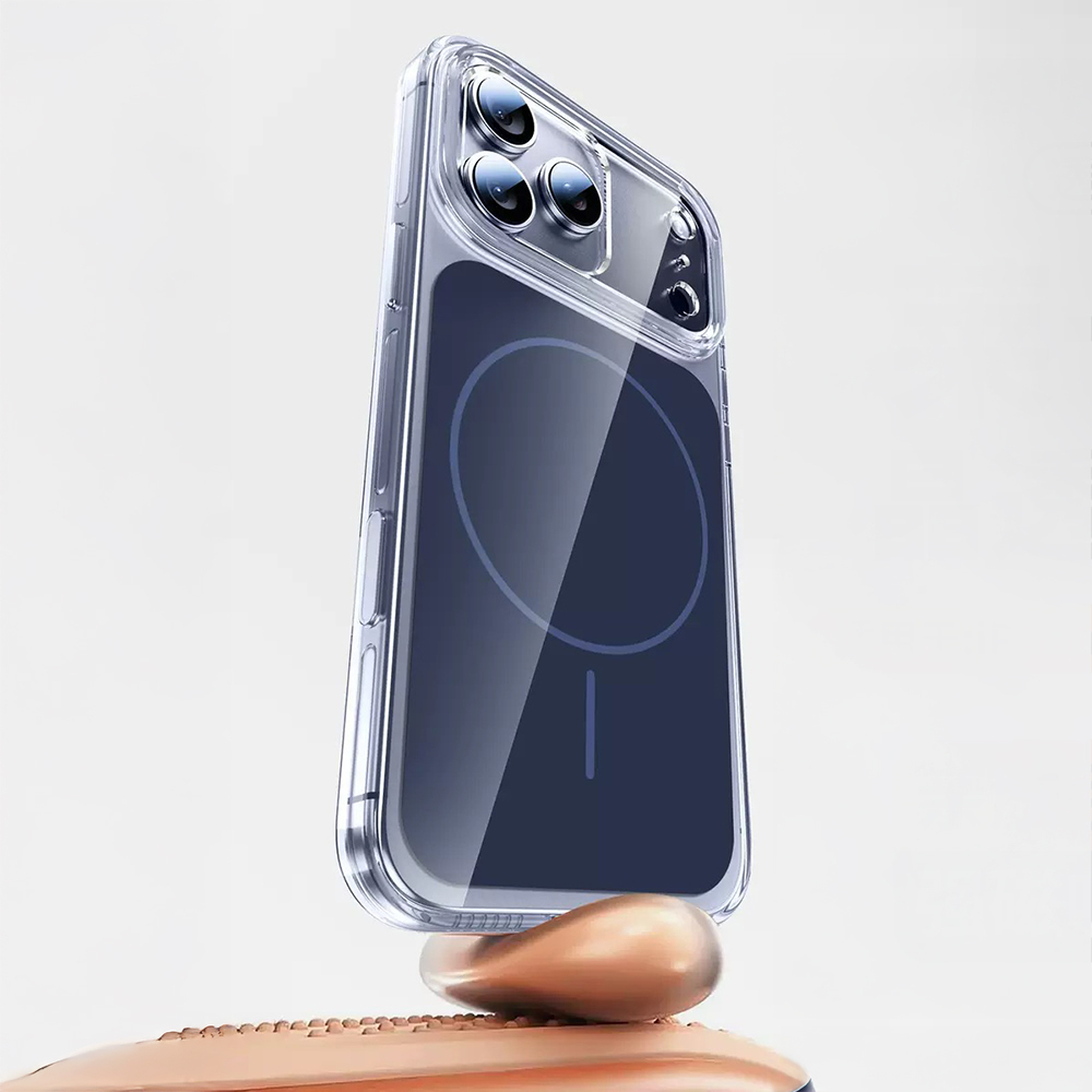 Apple iPhone 17 Pro Kılıf M-safe Şarj Özellikli Şeffaf Kamera Kontrol Butonlu Lugano Kapak