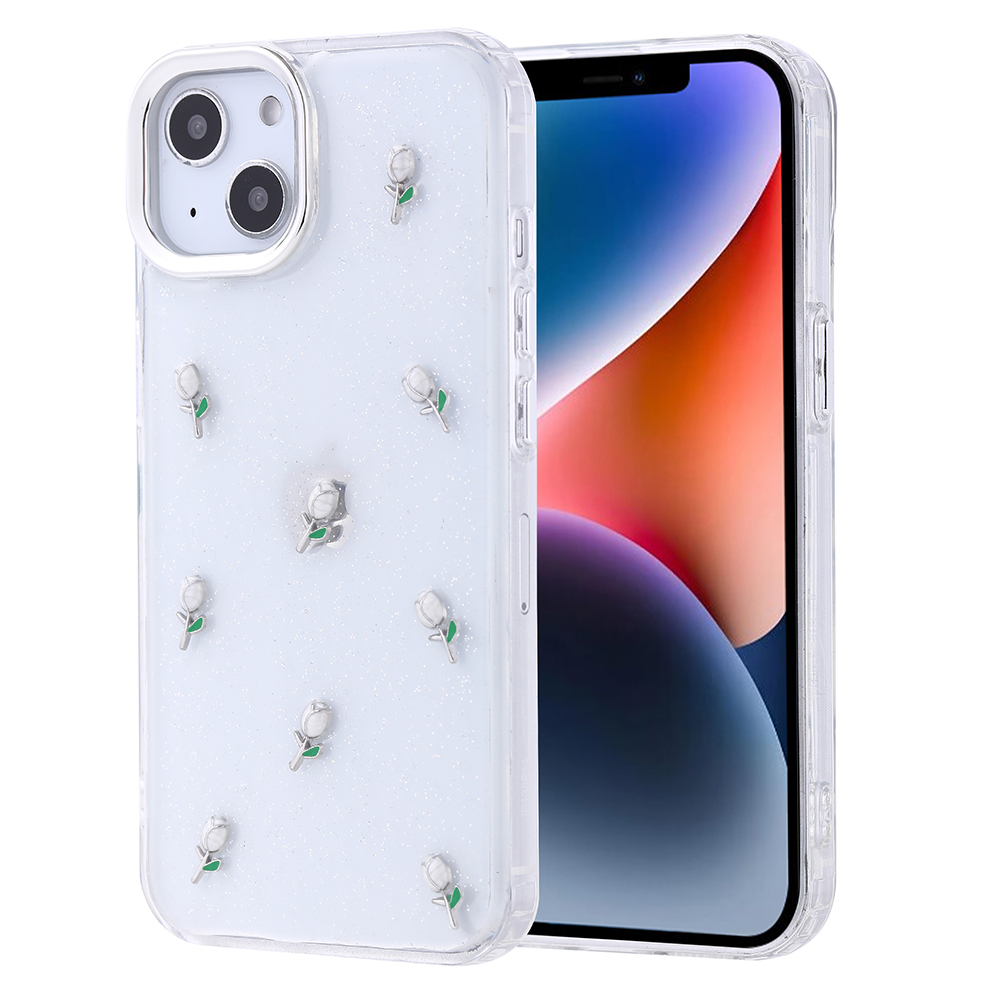 Apple iPhone 13 Kılıf Airbag Tasarımlı Simli Şeffaf Kutup Kapak