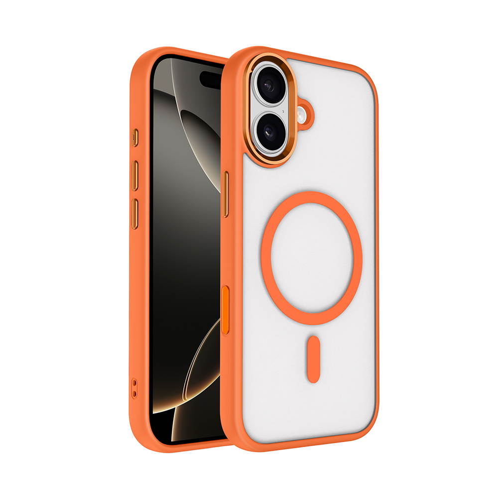 Apple iPhone 17 Kılıf Wireless Şarj Özellikli Krom M-safe Silikon Kapak