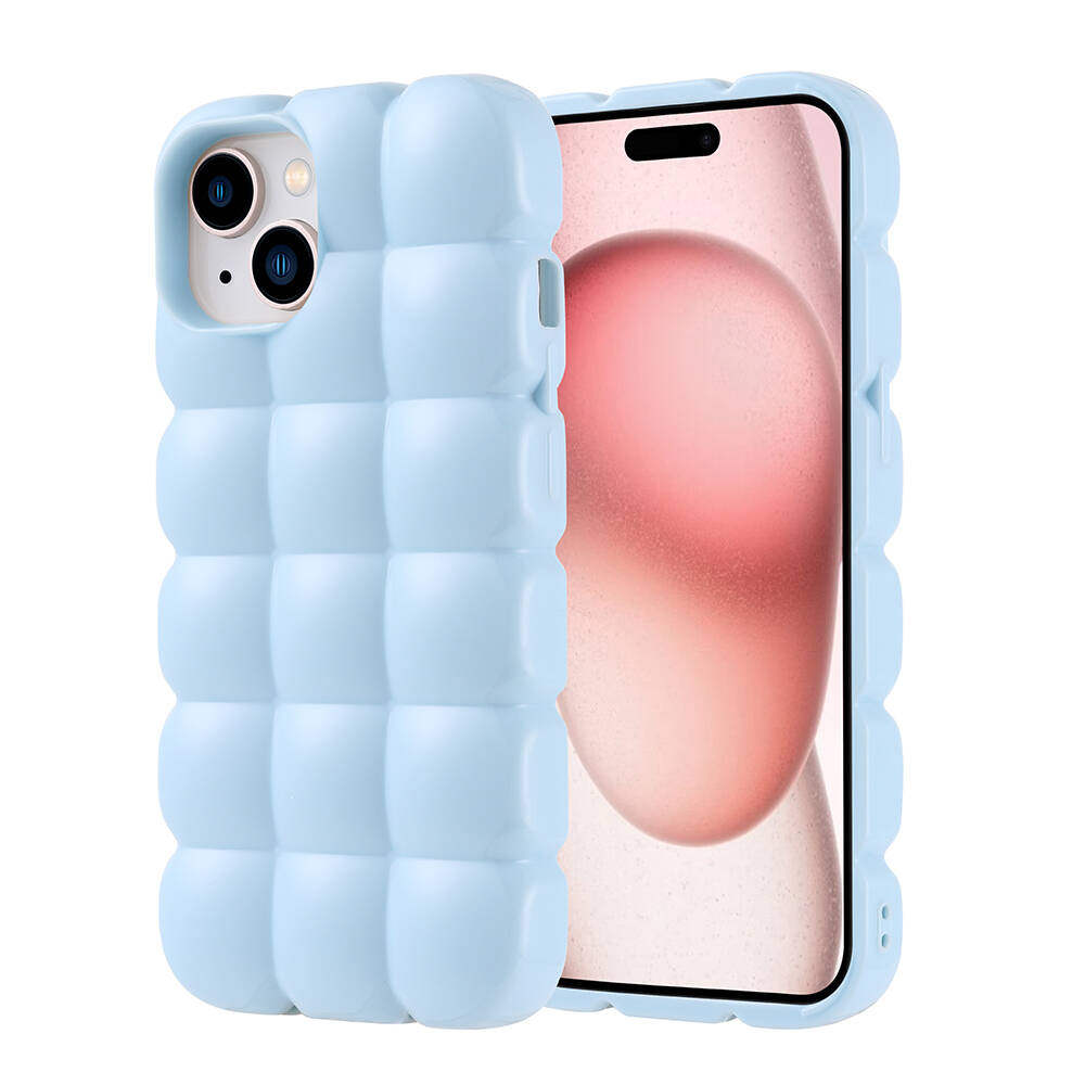 Apple iPhone 15 Kılıf Parlak Esnek Silikon Dom Dom Kapak