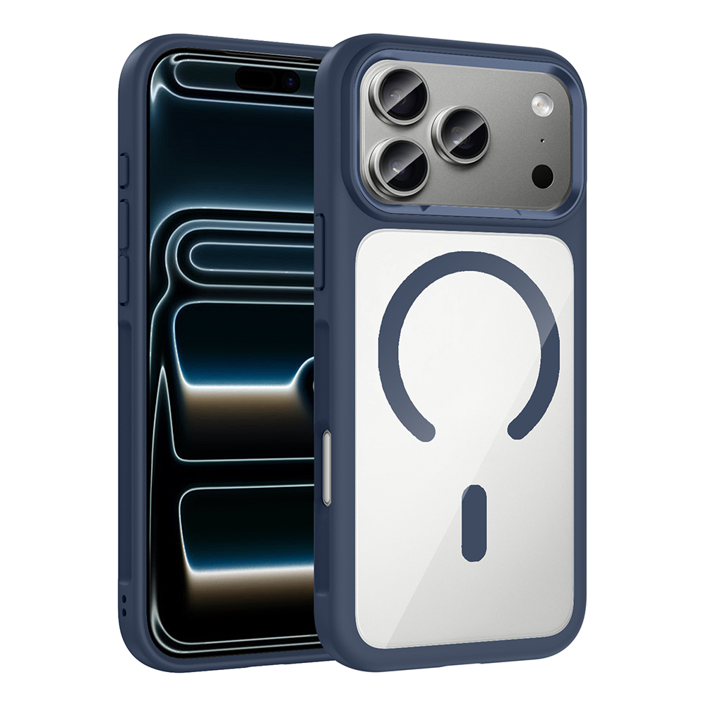 Apple iPhone 17 Pro Max Kılıf M-Safe Şarj Özellikli Metal Kamera Çerçeveli Tiko Kapak