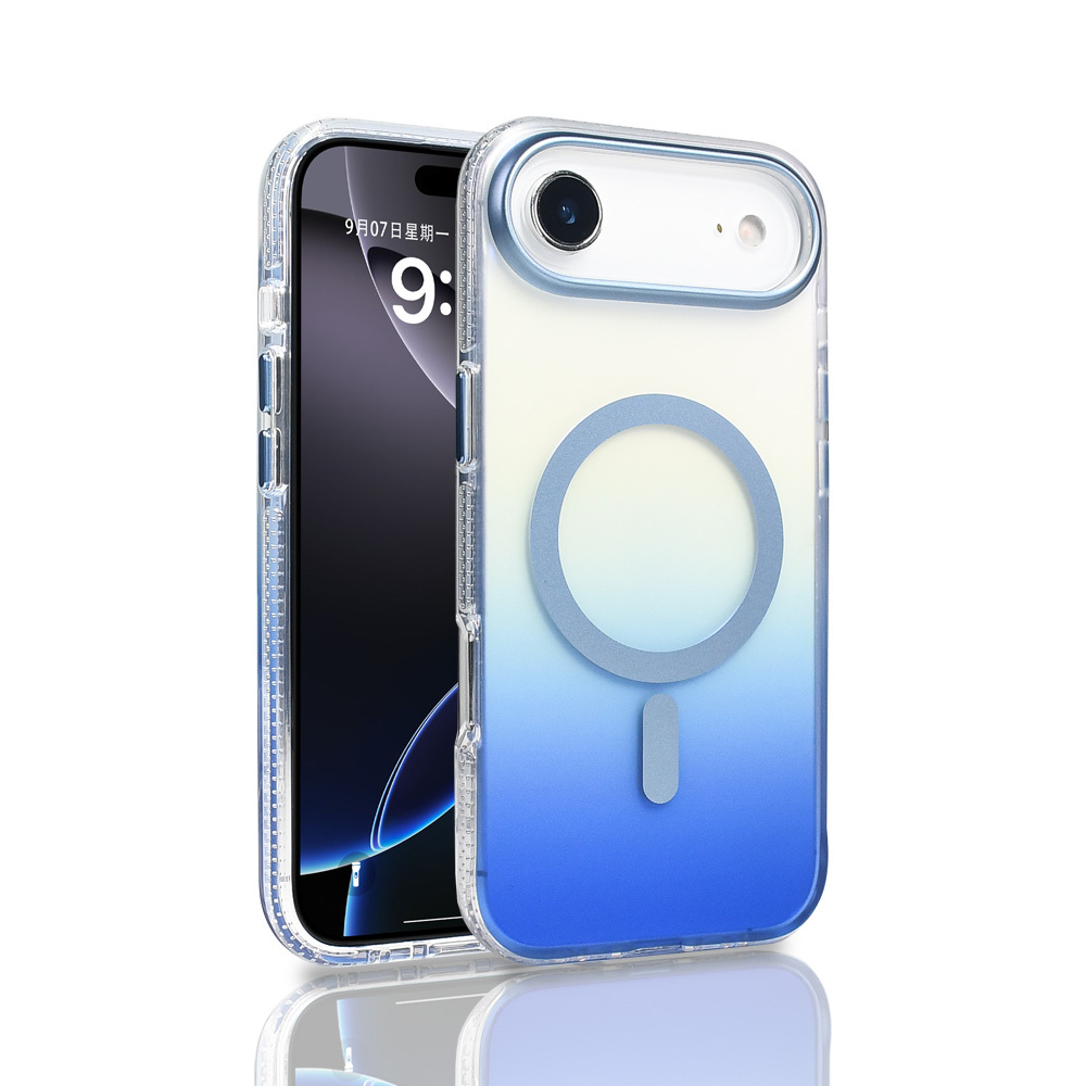 Apple iPhone 17 Air Kılıf M-safe Şarj Özellikli Transparan Renk Geçişli Toros Kapak