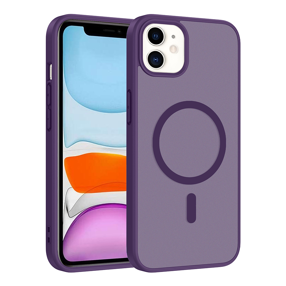Apple iPhone 11 Kılıf M-safe Şarj Özellikli Babet Kapak - Derin Mor