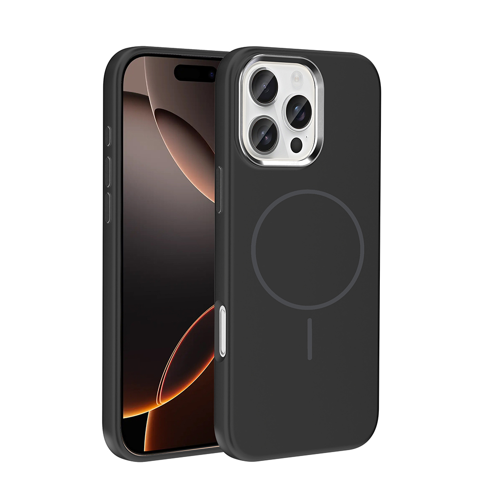 Apple iPhone 16 Pro Max Kılıf M-Safe Şarj Özellikli Metal Kamera Çerçeveli Edi Silikon Kapak