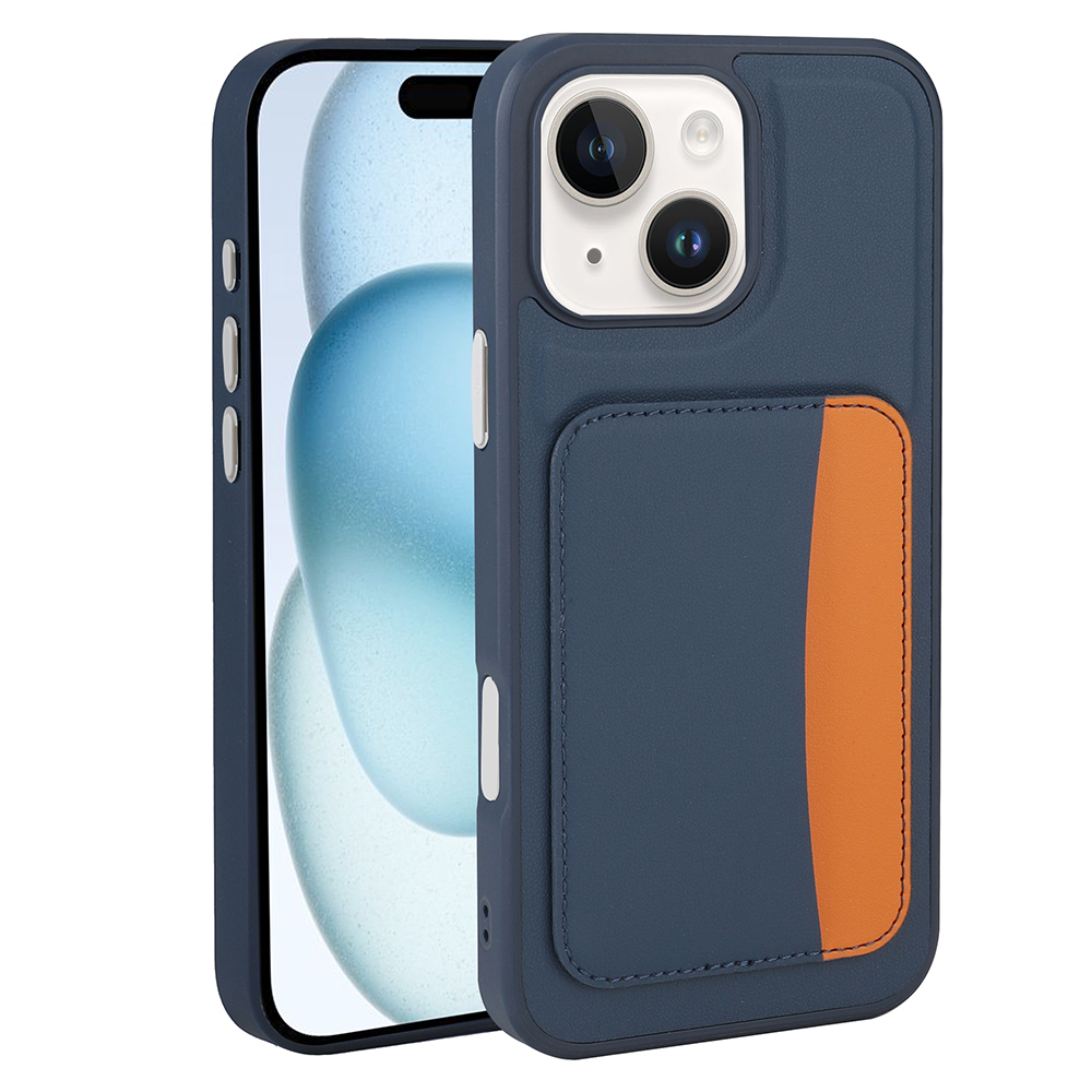 Apple iPhone 14 Kılıf Kartlıklı X-Kart Silikon Kapak - Lacivert