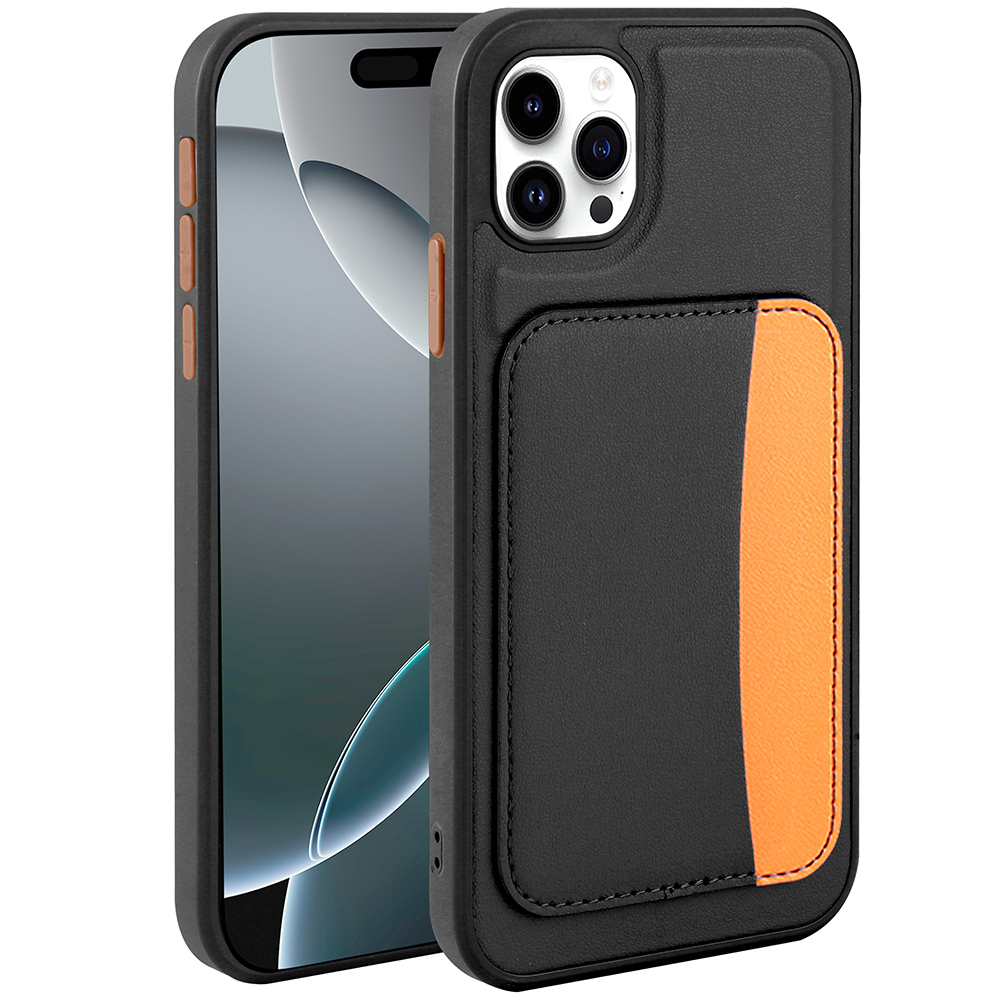 Apple iPhone 11 Kılıf Kartlıklı  X-Kart Silikon Kapak - Siyah