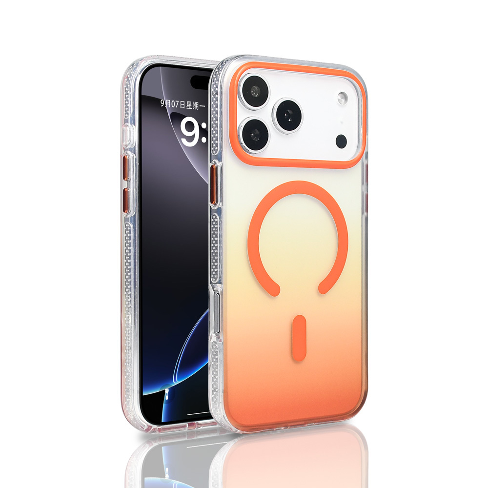 Apple iPhone 17 Pro Max Kılıf M-safe Şarj Özellikli Transparan Renk Geçişli Toros Kapak