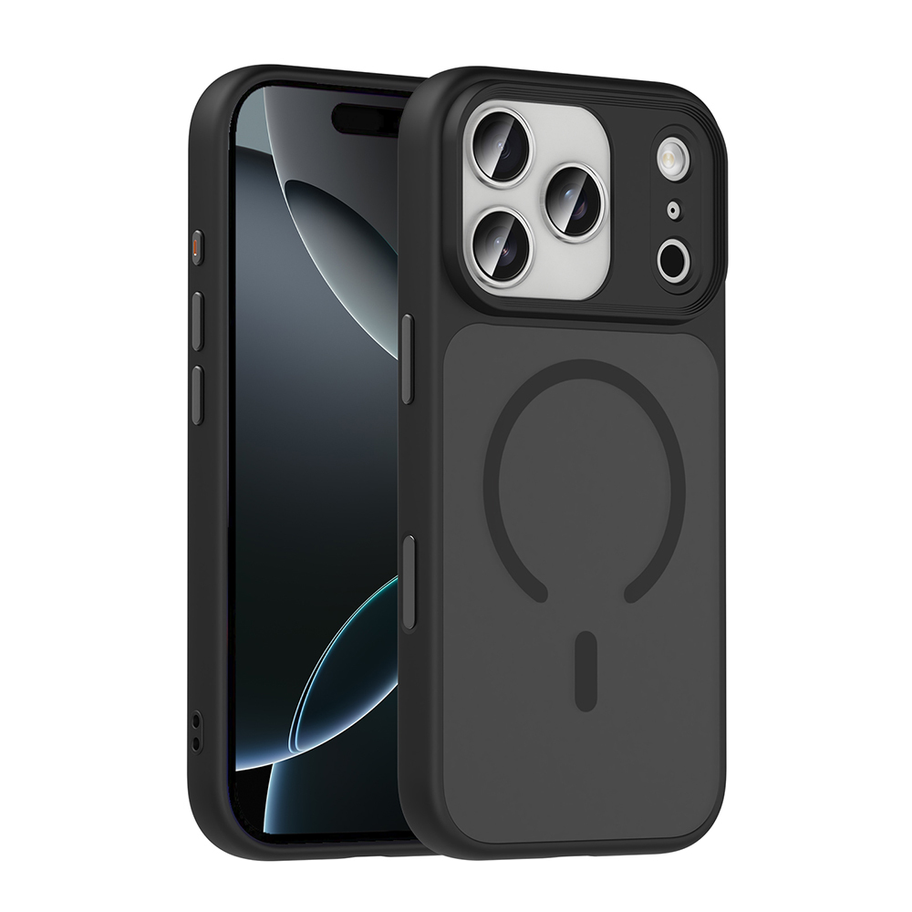 Apple iPhone 17 Pro Kılıf Mat Arka Yüzey Wireless Şarj Özellikli  Flet M-safe Kapak