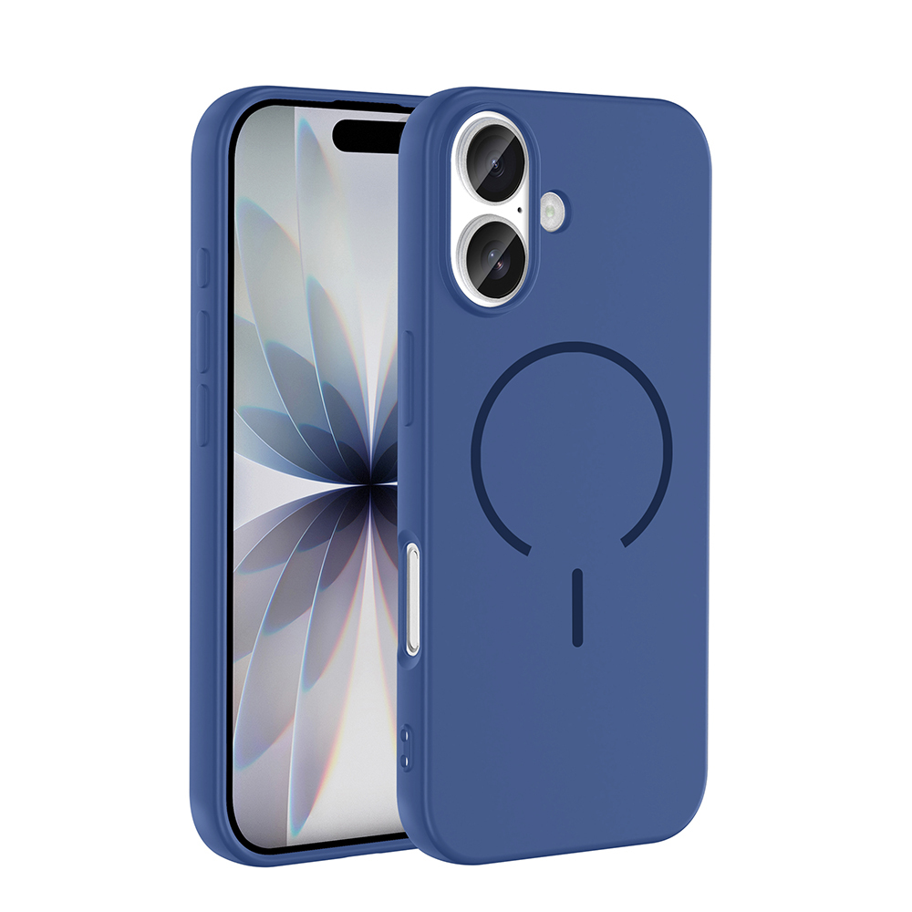 Apple iPhone 17 Kılıf M-safe Şarj Özellikli  Meta Kapak - Lacivert