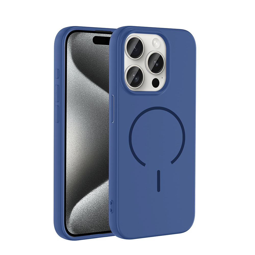 Apple iPhone 15 Pro Kılıf M-safe Şarj Özellikli  Meta Kapak