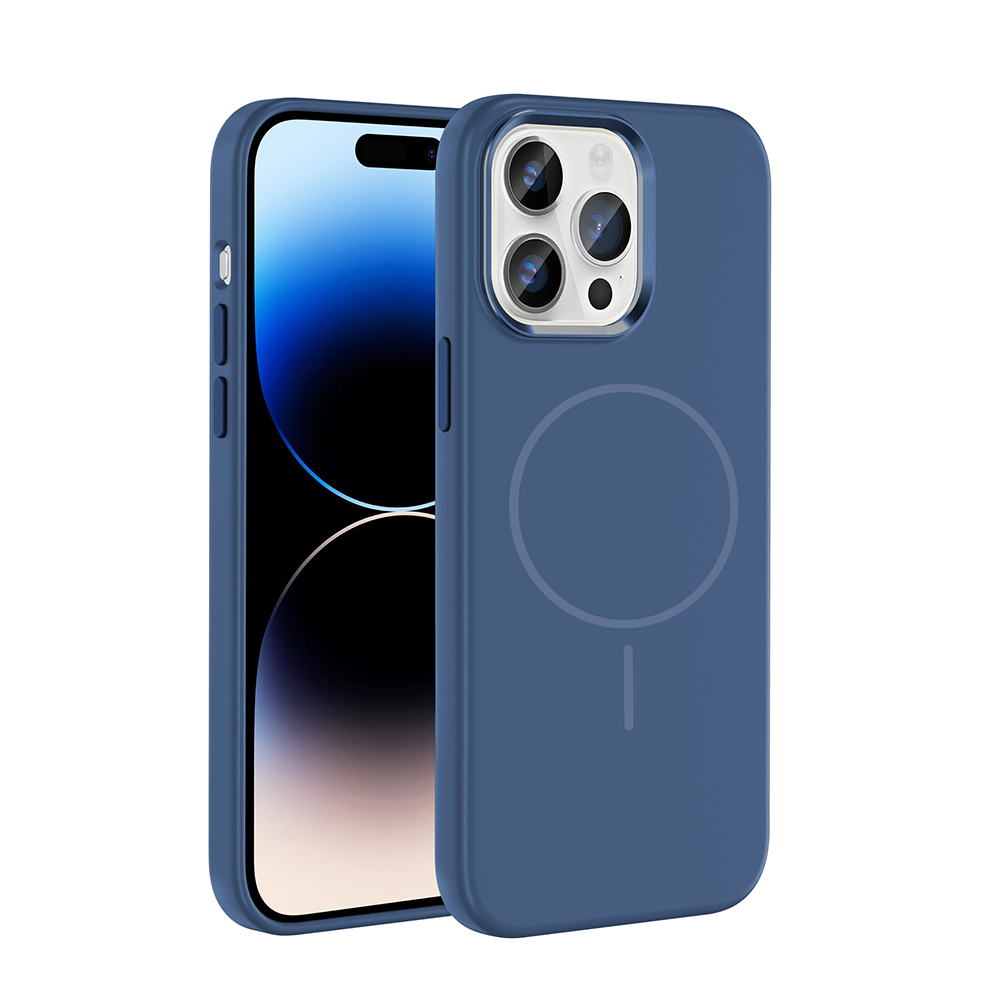 Apple iPhone 14 Pro Max Kılıf M-Safe Şarj Özellikli Metal Kamera Çerçeveli Edi Silikon Kapak