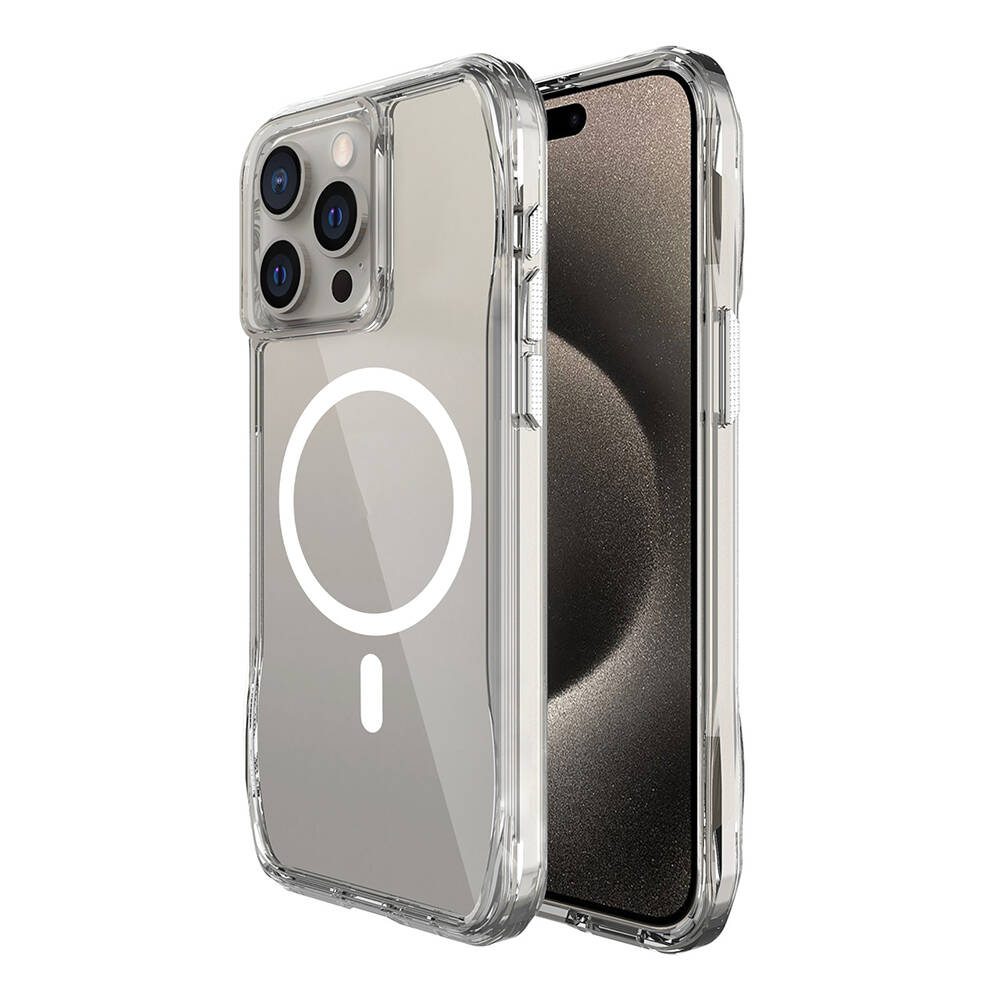Apple iPhone 15 Pro Kılıf M-safe Şarj Özellikli Airbagli Şeffaf İncek Kapak