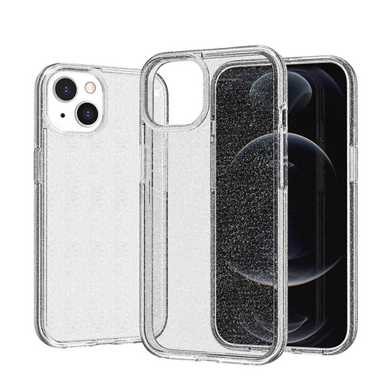Apple iPhone 13 Kılıf Parlayan Simli Şeffaf Redos Kapak