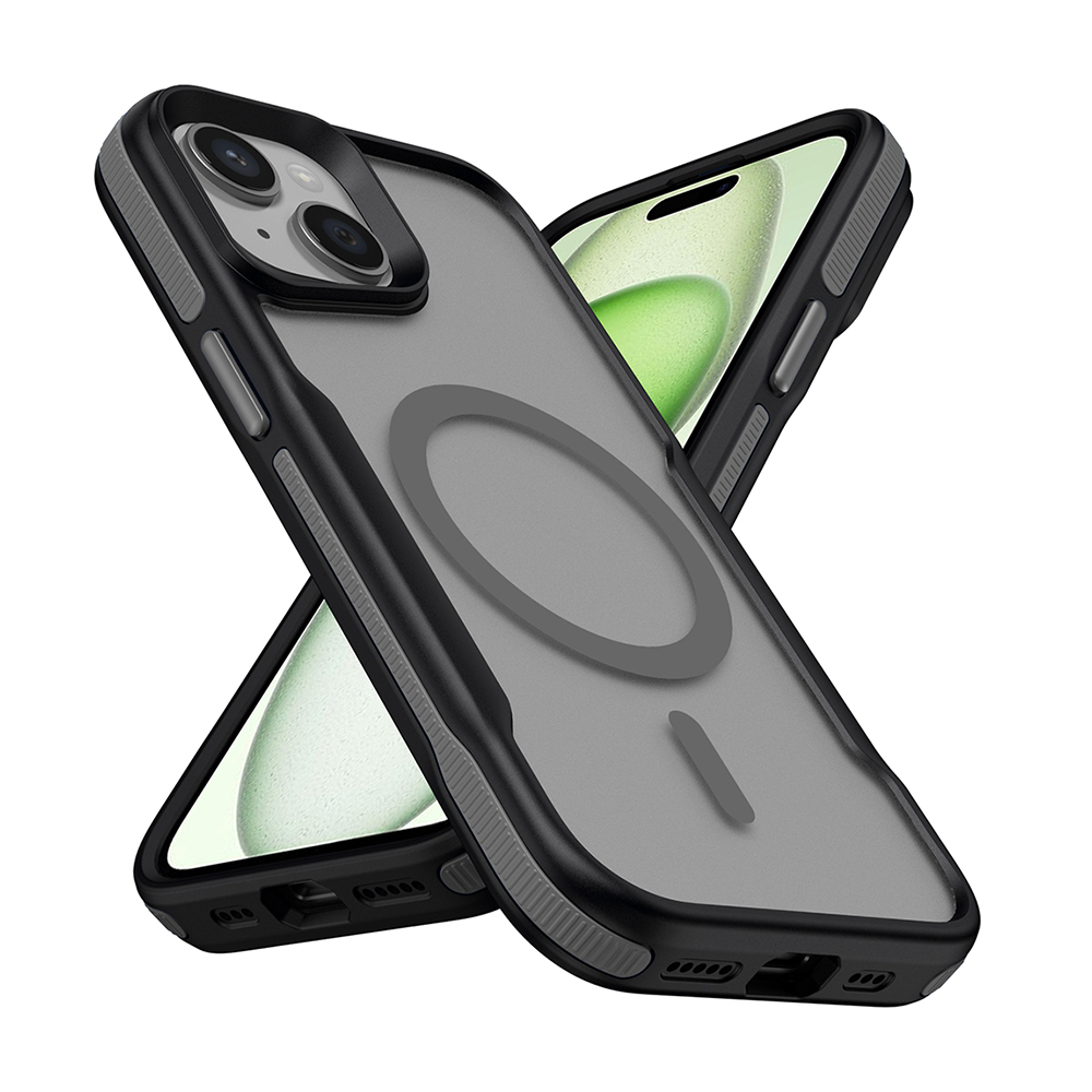 Apple iPhone 13 Kılıf M-safe Şarj Özellikli Renkli Kenar Airbag Şeritli Lamer Kapak