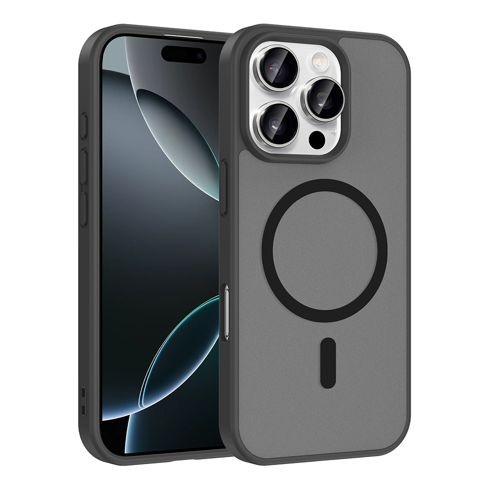 Apple iPhone 16 Pro Kılıf M-safe Şarj Özellikli  Babet Kapak - Siyah