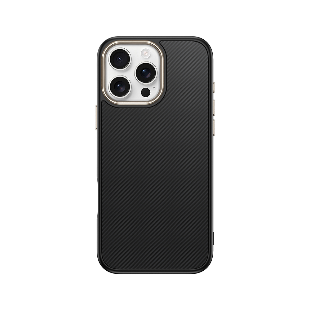 Apple iPhone 16 Pro Kılıf M-safe Şarj Özellikli Karbon Fiber Görünümlü Antina Kapak