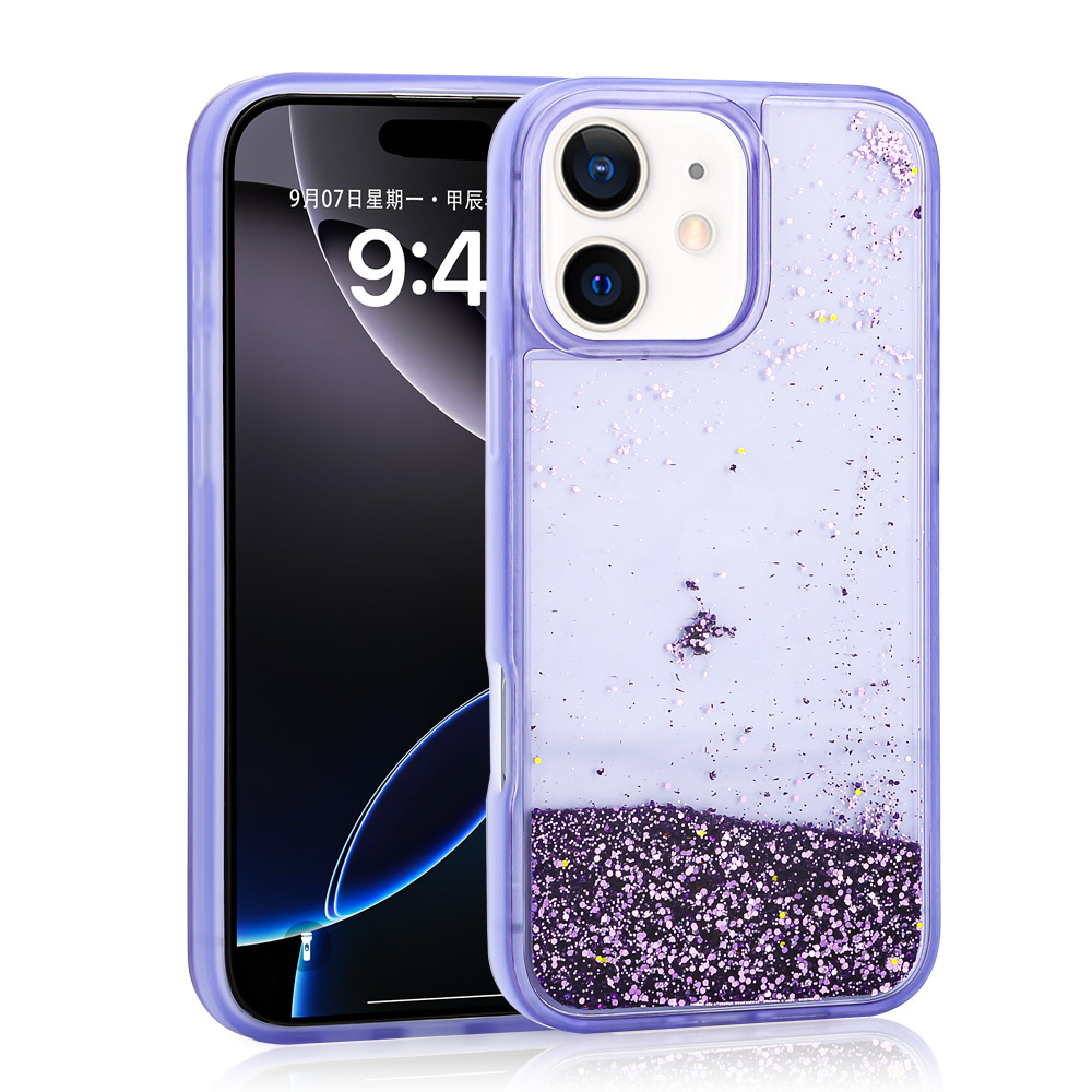 Apple iPhone 12 Kılıf Sıvılı Simli Şeffaf Arka Yüzey Keto Silikon Kapak