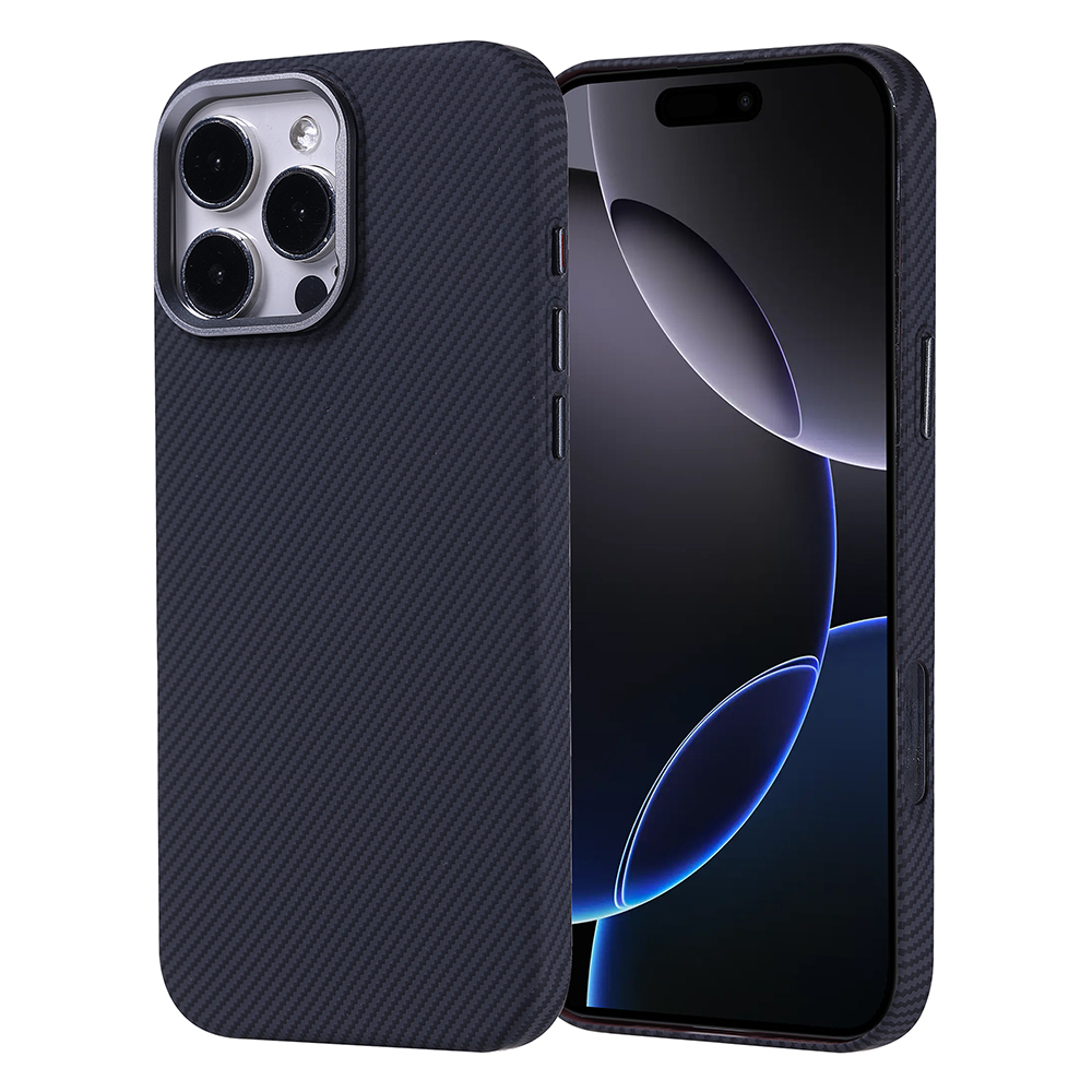 Apple iPhone 16 Pro Max Kılıf M-safe Şarj Özellikli Karbon Fiber Görünümlü Nekst Kapak