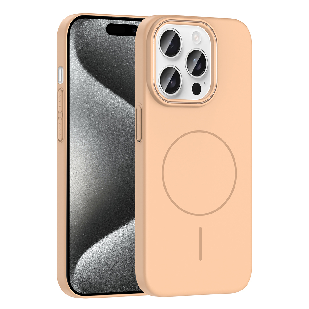 Apple iPhone 15 Pro Kılıf M-safe Şarj Özellikli  Ruby Sert Kapak