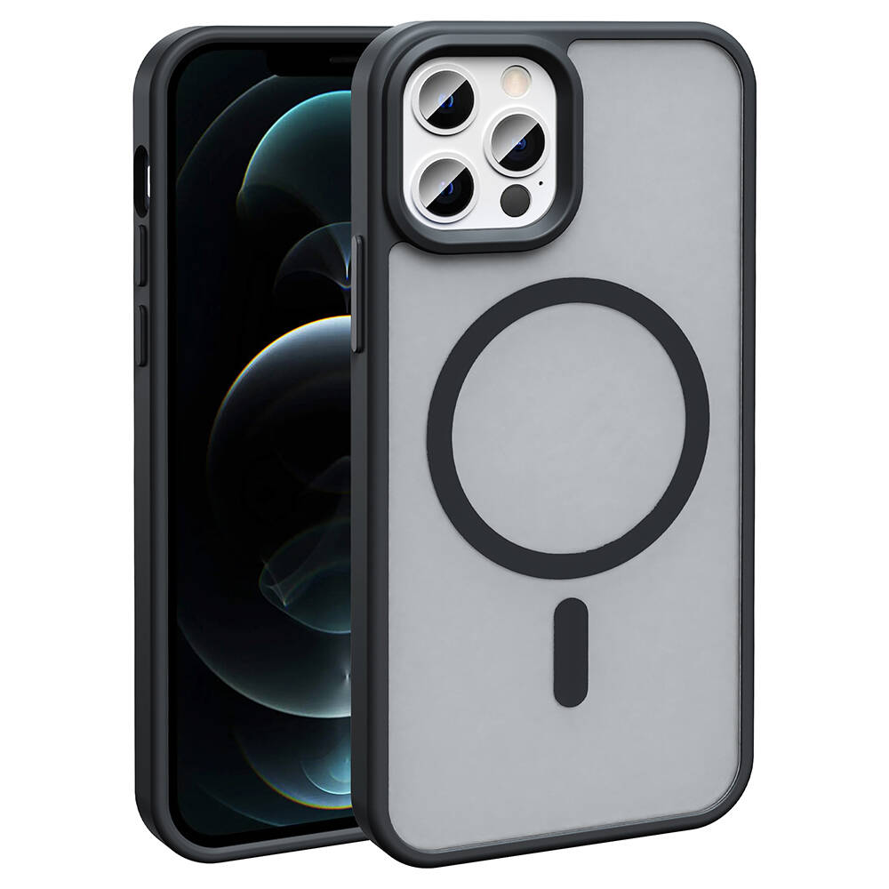 Apple iPhone 12 Pro Kılıf M-safe Şarj Özellikli Mat Arka Yüzey Sio Kapak
