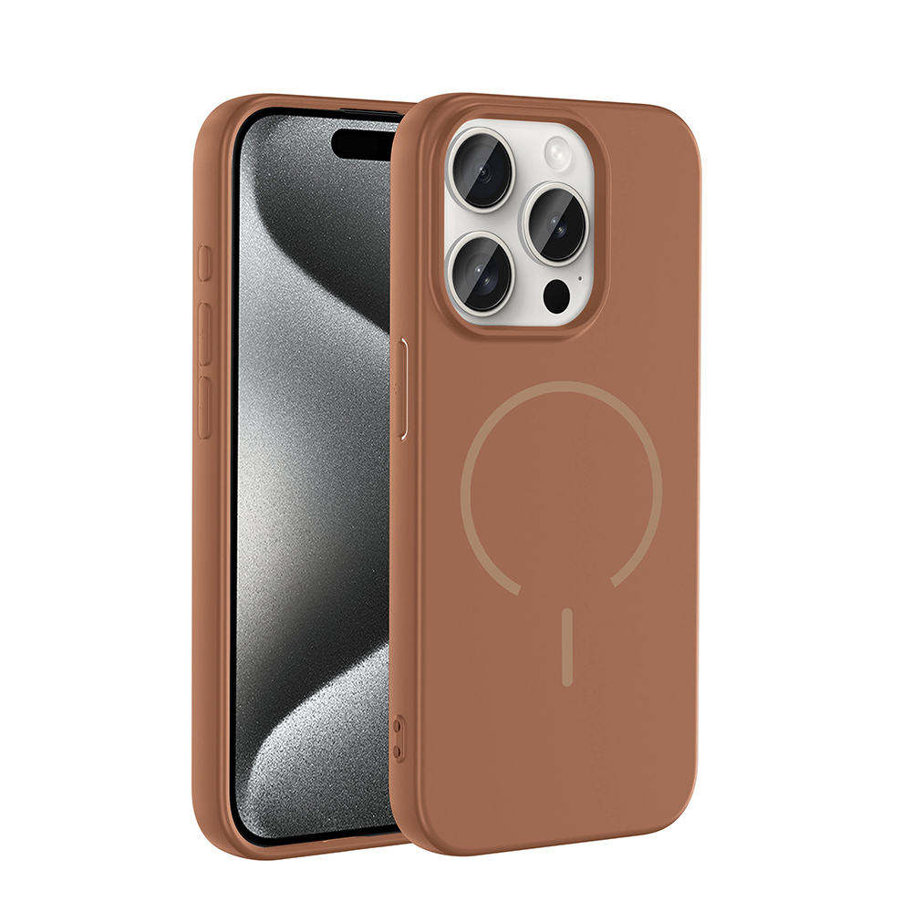 Apple iPhone 15 Pro Max Kılıf M-safe Şarj Özellikli  Meta Kapak