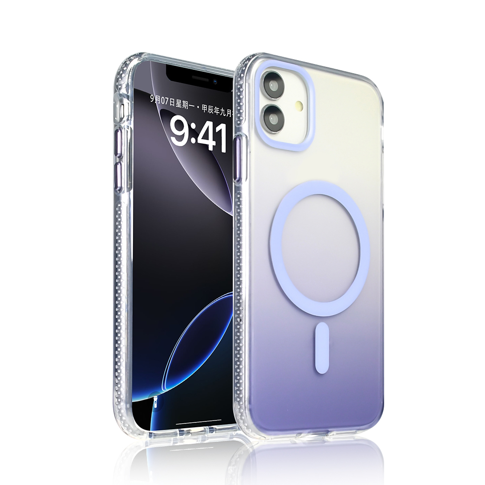 Apple iPhone 11 Kılıf M-safe Şarj Özellikli Transparan Renk Geçişli Toros Kapak
