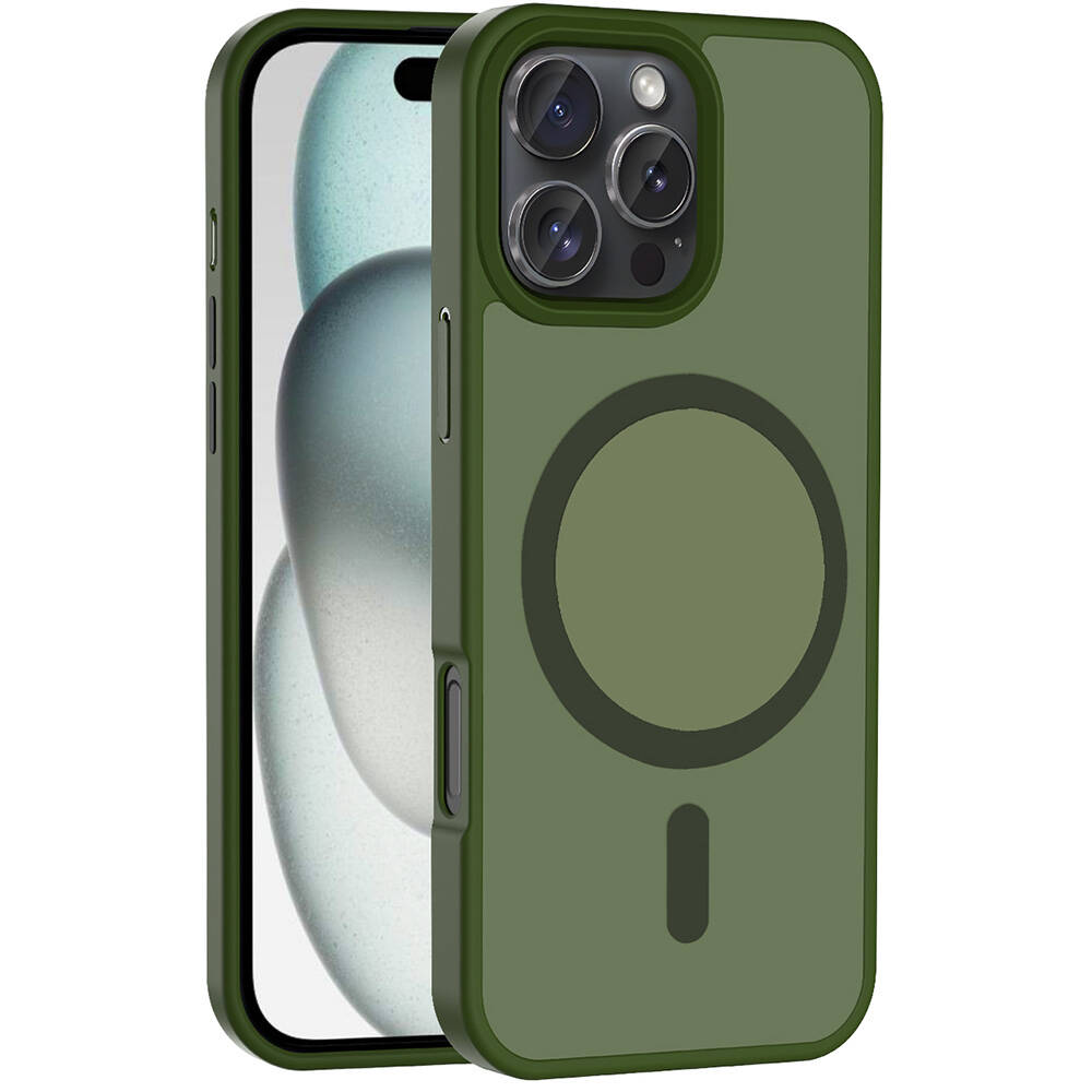 Apple iPhone 16 Pro Kılıf M-safe Şarj Özellikli Mat Arka Yüzey Sio Kapak