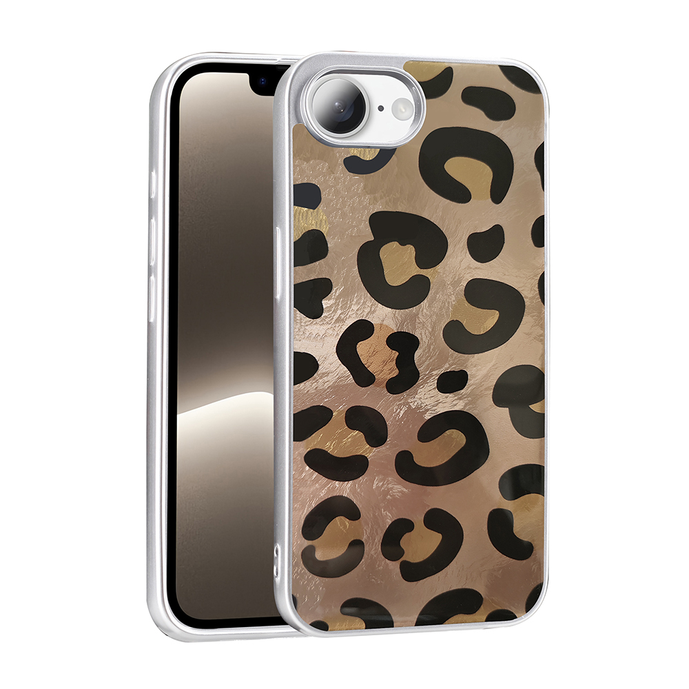 Apple iPhone 17E Kılıf Desenli Mep Kapak - Gold Leopar