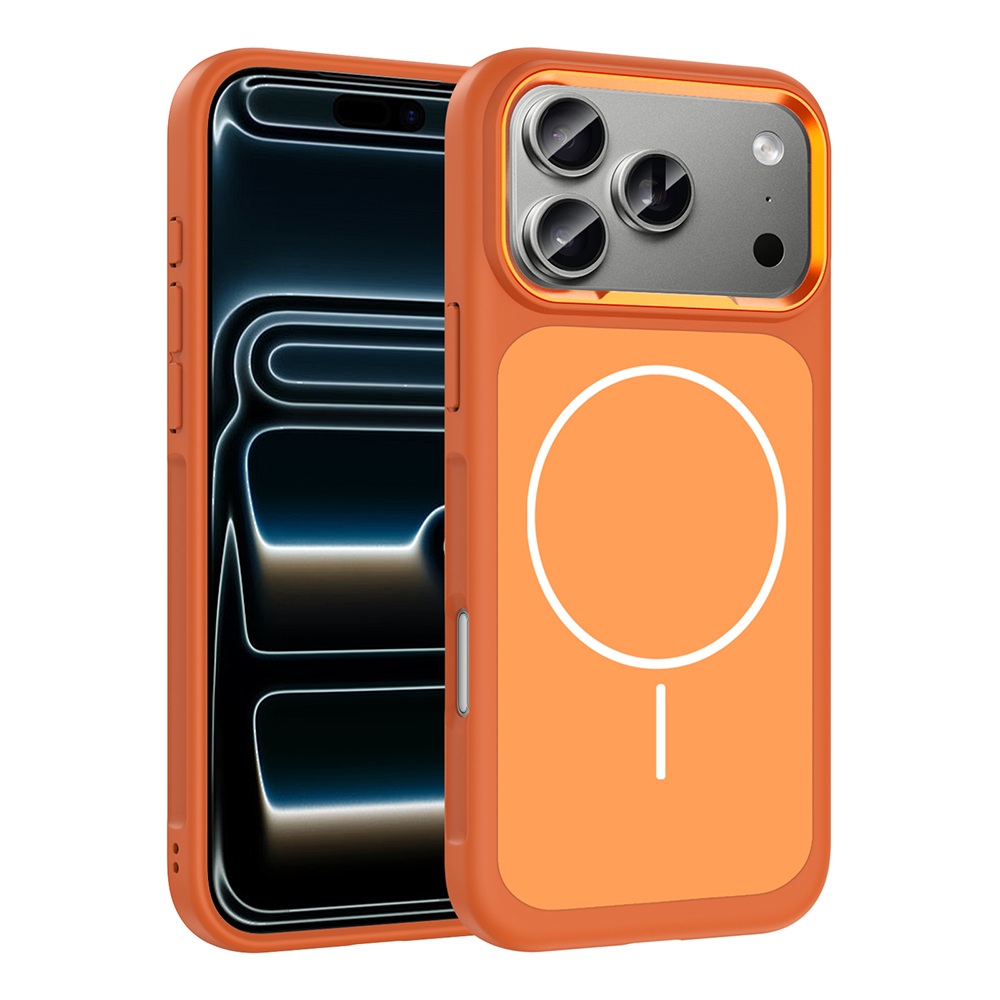 Apple iPhone 17 Pro Max Kılıf M-Safe Şarj Özellikli Metal Kamera Çerçeveli  Sanremo Silikon Kapak