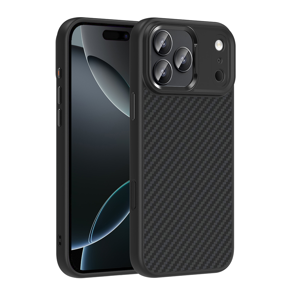 Apple iPhone 17 Pro Max Kılıf M-Safe Şarj Özellikli Karbon Fiber Görünümlü  Truva Silikon Kapak