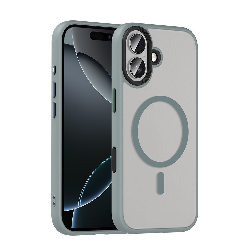 Apple iPhone 17 Kılıf Mat Arka Yüzey Wireless Şarj Özellikli Flet M-safe Kapak