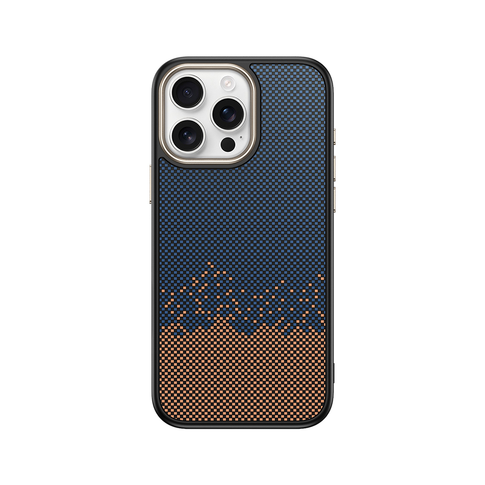 Apple iPhone 15 Pro Max Kılıf M-safe Şarj Özellikli Karbon Fiber Görünümlü Antina Kapak