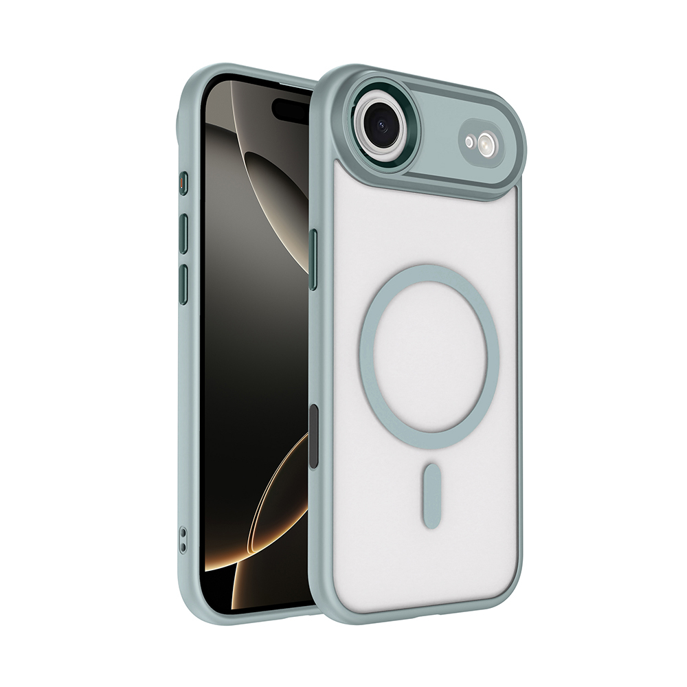 Apple iPhone 17 Air Kılıf Wireless Şarj Özellikli  Krom M-safe Silikon Kapak