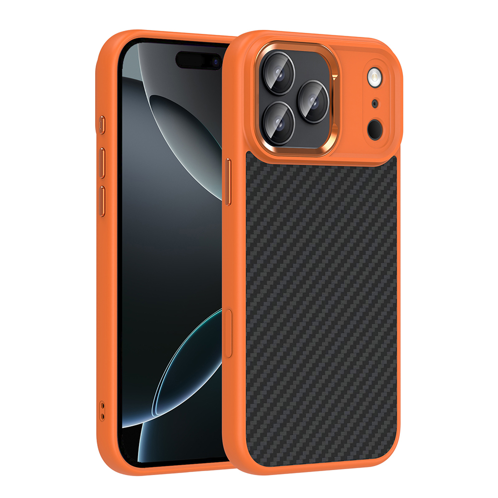 Apple iPhone 17 Pro Kılıf M-Safe Şarj Özellikli Karbon Fiber Görünümlü Truva Silikon Kapak