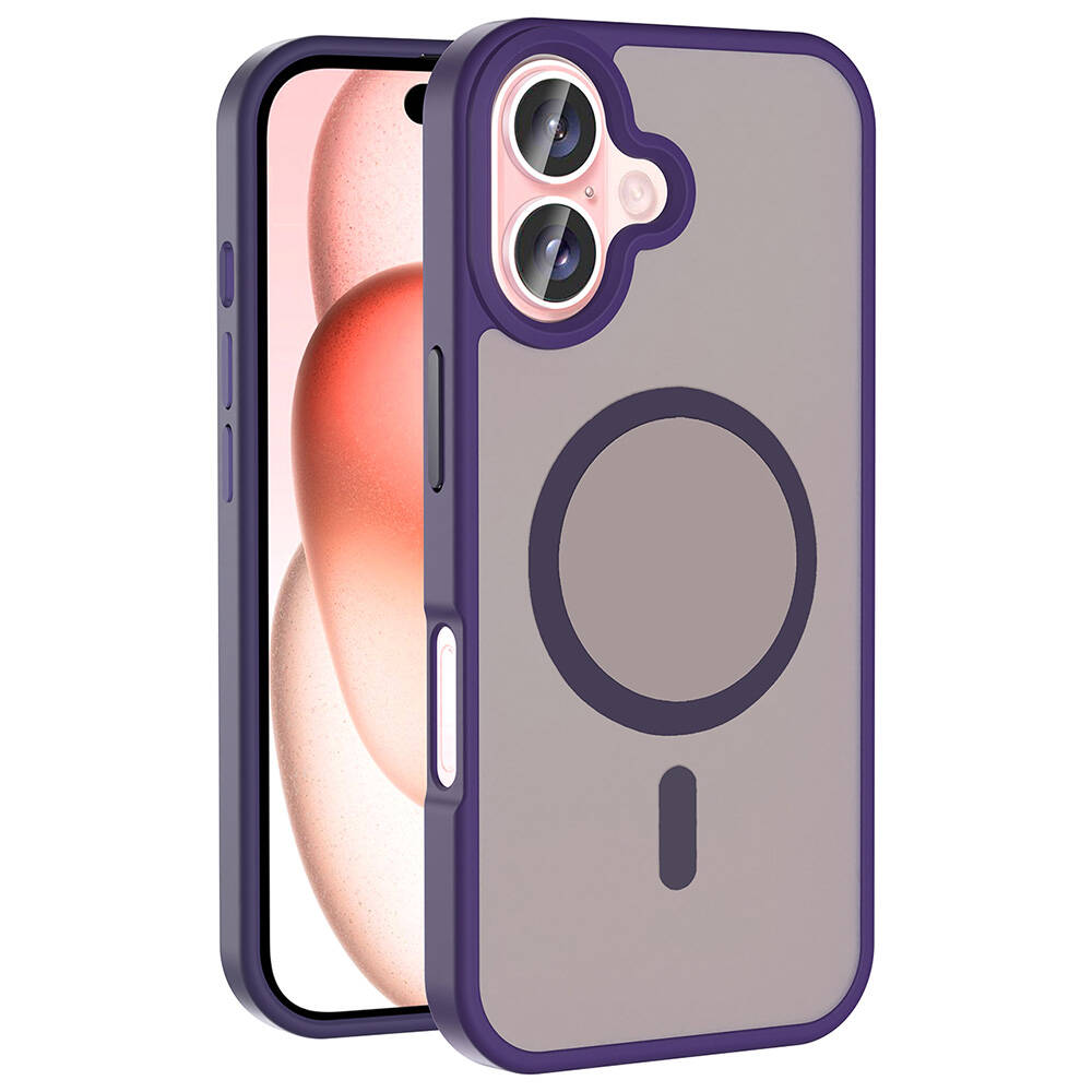 Apple iPhone 16 Kılıf M-safe Şarj Özellikli Mat Arka Yüzey  Sio Kapak
